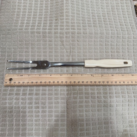 Other - Vintage Stainless Steel Meat Carving Fork Japan Cream Handle 11.5 Inch